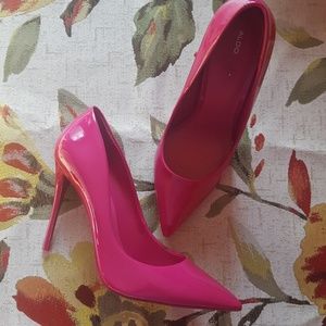 High stiletto barbie pink shoes